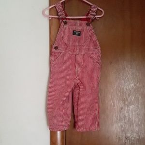 OshKosh red/white 12 months overall Jean pants